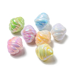 Mixed Color UV Plating Acrylic Bead, Round, Mixed Color, 17.5x15.5mm, Hole: 1.8mm