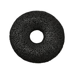 Черный Природный диск из вулканического камня большие подвески, окрашенные, чёрные, 48~50x10~11 мм, отверстие : 12~13 мм