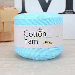 Cyan Cotton Yarn, for DIY Crochet Crafts, Cyan, 2.5~3mm