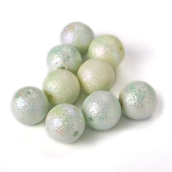 Light Green Opaque Frosted Acrylic Beads, Round, Light Green, 16mm, Hole: 2.2mm
