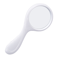 White ABS Plastic Curved Handle Handheld Magnifier, with Glass Lenses, White, 22.8x10.2x2cm, Magnification: 5X