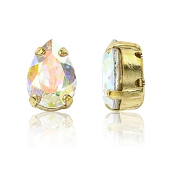 00030 200 Crystal AB Пришивные чашки preciosa® maxima crystal, многожильных ссылки, чешский хрусталь, с настройками латуни, 719 37 407 груша в стиле барокко, золотые, 00030 200 кристалл аб, 10x7 мм