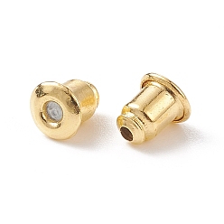 Golden Brass Ear Nuts, Earring Backs, Bullet, Golden, about 6mm long, 5mm wide, hole:1mm