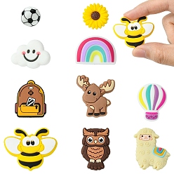 (52) Непрозрачная лаванда Пищевые экологически чистые силиконовые бусины, разнообразные, разноцветные, 14.5~32x14.5~37x7~14 мм, отверстие : 1.8~3 мм, 1 шт / стиль