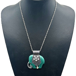 Слон Модные ожерелья Сплав, с кристально горный хрусталь, слон