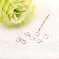 Stainless Steel Color 316 Stainless Steel Charms, Chain Extender Drop, Teardrop, Stainless Steel Color, 7.5x6mm, Hole: 1mm