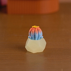 Светло-Голубой Скульптура из смолы кактуса витрина украшения, для домашнего офисного стола, Небесно-голубой, 25x33 мм