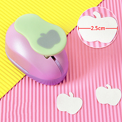 Apple Plastic Paper Craft Hole Punches, Paper Puncher for DIY Paper Cutter Crafts & Scrapbooking, Random Color, Apple Pattern, 70x40x60mm