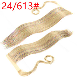 24/613# Magic Tape Wrapped Golden Straight Hair Ponytail Extension with Volume and Natural Look for Women