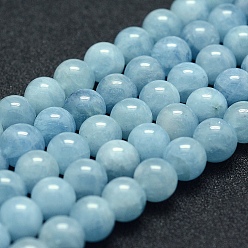 Aquamarine Natural Aquamarine Beads Strands, Grade A+, Round, 7mm, Hole: 1mm, about 56pcs/strand, 15.5 inch(39.5cm)