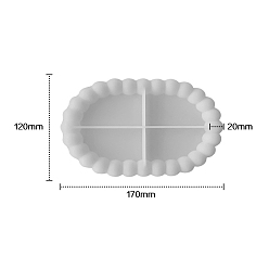 Oval Чашки коврик силиконовые формы, формы для литья смолы, для уф-смолы, изготовление изделий из эпоксидной смолы, овальные, 120x170x20 мм