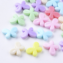 Mixed Color Opaque Polystyrene(PS) Plastic Beads, Butterfly, Mixed Color, 12.5x17.5x4.5mm, Hole: 1.8mm, about 1000pcs/500g