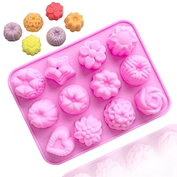 Hot Pink Flower Soap Silicone Molds, For DIY Soap Craft Making, Hot Pink, 205x153x25mm
