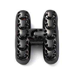 Letter H Латунные подвески, стойки покрытие, долговечный, без кадмия и без свинца, подвески с полыми буквами, Письмо ч, 21.5x16.5x7.5 мм, отверстие : 4.7x3 мм