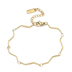 Настоящее золото 18K Браслеты из витых звеньев из нержавеющей стали для женщин, ионное покрытие (ip), долговечный, реальный 304 k позолоченный, внутренний диаметр: 18 дюйм (6.30 см)