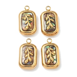 Лист 304 из нержавеющей стали подвески оболочки, прямоугольный шарм, лист, 18x10x5~5.5 мм, отверстие : 1.8 мм