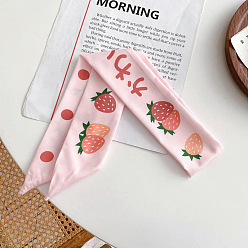 Strawberry Cloth Headband, Scarves, Wide Hair Accessories for Women, Strawberry Pattern, 850x55mm