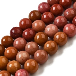 Шоколадный Окрашенные натуральные малайзийские нефритовые бусинки, круглые, цвет шоколада, 10 мм, отверстие : 1.2 мм, около 19 шт / нитка, 7.09 дюйм (18 см)