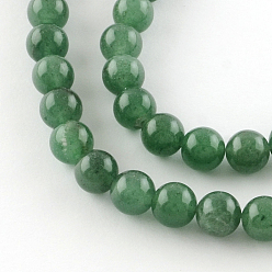 Aventurine Verte Ronds naturels verts perles aventurine brins, 8mm, Trou: 1mm, Environ 46 pcs/chapelet, 15 pouce
