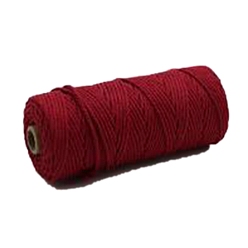 Dark Red Cotton String Threads, Macrame Cord, Decorative String Threads, for DIY Crafts, Gift Wrapping and Jewelry Making, Dark Red, 3mm, about 109.36 Yards(100m)/Roll