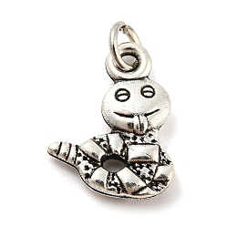 Змея Подвески из тибетского сплава, без кадмия и без свинца, долговечный, Китайские знаки, змея, 16x12x3 мм, отверстие : 3.2 мм