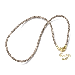 Светло-коричневый 3 изготовление ожерелий из нейлонового шнура миланского плетения толщиной ☐ мм, с латунными выводами и 304 застежками из лобстера из нержавеющей стали, золотые, стойки покрытие, долговечный, загар, 17.83 дюйм (45.3 см)