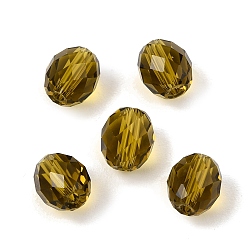 Vara de Oro K 9 cuentas de vidrio, imitación de vidrio cuentas de cristal austriaco, oval, facetados, vara de oro, 8x6 mm, agujero: 1.2~1.4 mm