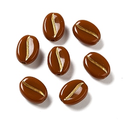 Седло Коричневый Непрозрачные акриловые бусины, овальные, седло коричневый, 10.5x8x5 мм, отверстие : 1.4 мм, о: 1900 шт / 500 г