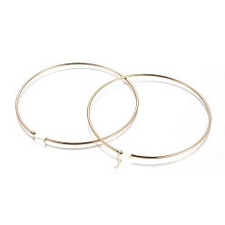 Golden 304 Stainless Steel Hoop Earrings, Hypoallergenic Earrings, Ring Shape, Golden, 104x100.5x2mm, 12 Gauge, Pin: 0.8mm