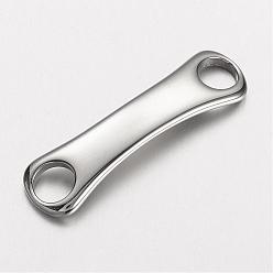 Stainless Steel Color 304 Stainless Steel Links connectors, Bar Links, Stainless Steel Color, 44x12x2.5mm, Hole: 7mm