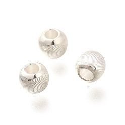 Серебро Латунные бусины, долговечный, без кадмия и без свинца, круглые, серебряные, 4.5x4.2 мм, отверстие : 2 мм