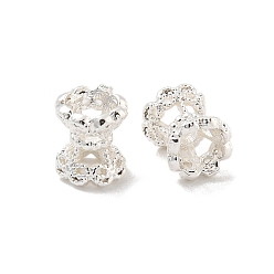 Серебро Шапочки и конусы для бусин, латунные, Двухсторонняя, долговечный, без свинца и без кадмия, серебряные, 5x4.5 мм, отверстие : 1 мм