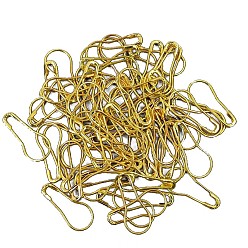 Dark Goldenrod Iron Calabash Safety Pins, Knitting Stitch Marker, Dark Goldenrod, 22x10mm, 100pcs/bag