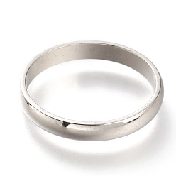 Stainless Steel Color 304 Stainless Steel Plain Band Rings, Stainless Steel Color, 3mm, US Size 7~7 3/4(17.3~17.9mm)