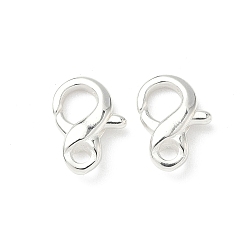 Посеребрённый Карабин-лобстеры, латунные, без свинца и без кадмия, 925 серебро покрытием, 15.5x11.5x4.5 мм, отверстие : 2.5 мм