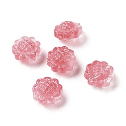 Rouge Indien Perles de verre peintes par pulvérisation transparent, tournesol, rouge indien, 15x10mm, Trou: 1.2mm