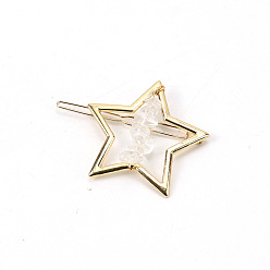 Хрусталь Заколки для волос из сплава, с синтетическим кварцевым кристаллом, аксессуары для волос для женщин и девочек, звезда, 65x50 мм
