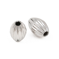 Нержавеющая Сталь Цвет 304 из нержавеющей стали бусы, рис, цвет нержавеющей стали, 15.5x10 мм, отверстие : 2.5 мм