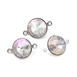 Прозрачный АВ Подвески-коннекторы со стеклянным конусом, с 304 установками из нержавеющей стали, цвет нержавеющей стали, ясно AB, 10.5x16x5.5 мм, отверстие : 1 мм