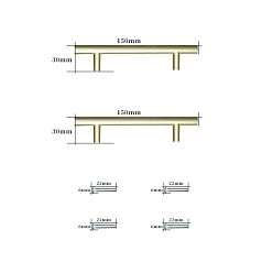 White Alloy T Bar Drawer Pulls for Furniture Hardware Plate, White, 150x30mm