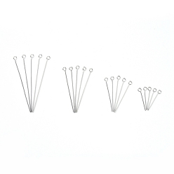 Stainless Steel Color 304 Stainless Steel Eye Pin, Stainless Steel Color, 7.4x7.3x2.5cm, Hole: 2mm, Pin: 0.6mm, about 600pcs/box