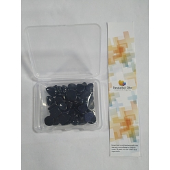 Black 42Pcs 7 Style Natural & Synthetic Gemstone Cabochons, Faceted, Oval & Teardrop & Triangle & Heart & Half Round & Rectangle & Square, Black, 6pcs/style