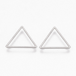 Stainless Steel Color 304 Stainless Steel Linking Ring, Triangle, Stainless Steel Color, 20x22.5x0.8mm