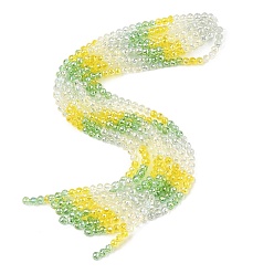 Желтый Стеклянные бусины с гальваническим покрытием , круглые, граненый(32 граненый), градиент цвета, желтые, 6 мм, отверстие : 1.2 мм, около 61 шт / нитка, 12.60'' (32 см)