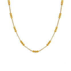 Золотой Ожерелья из нержавеющей стали с шариковыми звеньями для женщин, золотые, 15.75~17.72 дюйм (40~45 см)