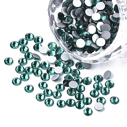 Blue Zircon Glass Flat Back Rhinestone Cabochons, Back Plated, Faceted Half Round, Blue Zircon, SS20, 4.6~4.8x2mm, about 1440pcs/bag