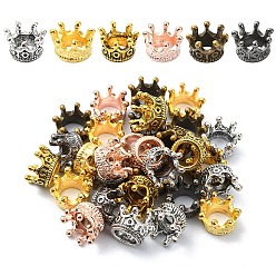 (52) Непрозрачная лаванда 30 шт 6 цвета бусины из сплава тибетского стиля, корона, разноцветные, 10.5x7 мм, отверстие : 6 мм, 5 шт / цвет