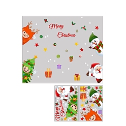 Santa Claus Christmas Themed Waterproof PVC Window Static Stickers, Static Wall Cling Decals, for DIY Bedroom, Indoor Decorations, Santa Claus, 300x200mm, 2 sheets/set