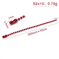 Red Spray Painted Ball Chain for Bag Accessories, Purse Chains, Red, 10x0.2cm