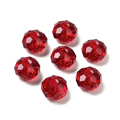 Dark Red Glass Imitation Austrian Crystal Beads, Faceted, Rondelle, Dark Red, 8x5~5.5mm, Hole: 1.2~1.5mm